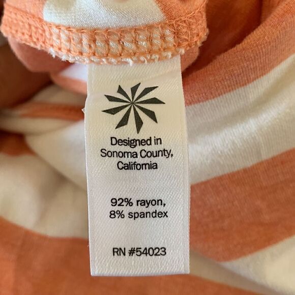 Athleta Ribbon Striped Faux Wrap Skirt 
Orange & White Stretchy Skort Size XS - Picture 7 of 7